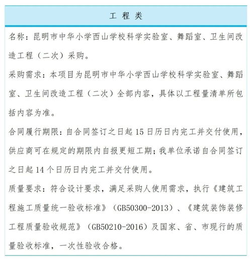 昆明市中華小學西山學校科學實驗室、舞蹈室、衛生間改造工程二次成交結果及招投標代理服務公告